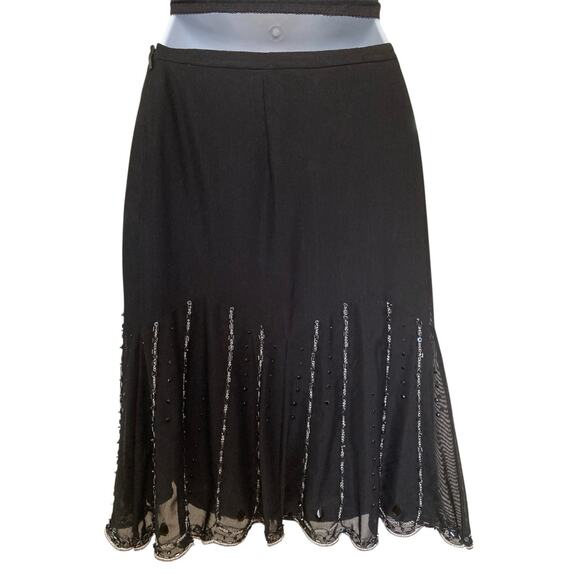 Vintage Y2k Express Black Mesh Beaded Fairy Goth Boho Mini Skirt NWT Size S/M - Picture 5 of 6